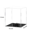 Basketball Display Case Clear Acrylic Glass Cube Assemble Countertop Box Soccer Frame with Sports Protection with Black Stand Holder