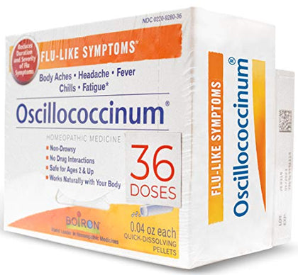 Boiron Oscillococcinum Homeopathic Medicine for flu-Like Symptoms, White, 36 Count