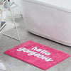 Fancy Soft Water Absorbent Bathroom Rug Shag Microfiber Shower Bath Rug Washable Pink Purple Plush Bath Mat 19.6