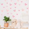 80pcs Pink Heart Shape Wall Stickers for Bedroom Living Room Girls Room Decoration Kids Room Baby Nursery Room Wall Decals Interior Wallpaper PVC Murals
