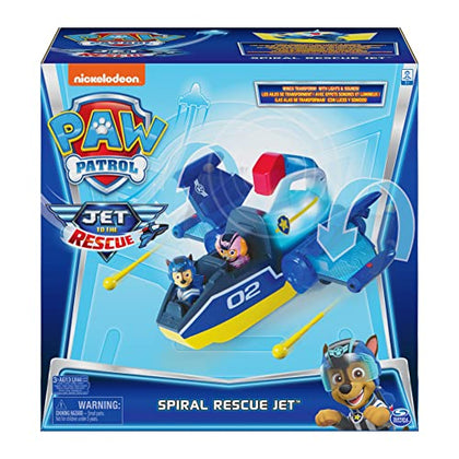 Paw Patrol, Jet to The Rescue Deluxe Transforming Spiral Rescue Jet with Lights and Sounds, Amazon Exclusive