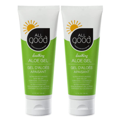 All Good Aloe Vera Gel | After Sun Lotion, Sunburn, Skin Repair | Moisturizing Organic Aloe for Skin Relief | Hydrating Hyaluronic Acid, Niacinamide (Vitamin B-3) Non GMO, Vegan | 3.7 oz (2-Pack)