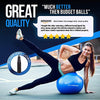 DYNAPRO Exercise Ball - Extra Thick Eco-Friendly & Anti-Burst Material Supports Over 2200lbs, Stability Ball for Home, Yoga, Gym Ball, Birthing Ball, Swiss Ball, Physical Therapy (Black, 45CM)