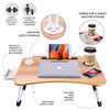 Hegreh Laptop Lap Desk for Bed Fits up to 17? Laptops with Light,Lamp,Cup Holder, Laptop Bed Tray Table, 23.6