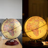 TTKTK Illuminated World Globe for Kids with Wooden Stand,Built in LED for Illuminated Night View Antique Globe for Home Décor and Office Desktop 8inch