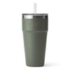 YETI Rambler 26 oz Straw Cup, Vacuum Insulated, Stainless Steel with Straw Lid, Camp Green