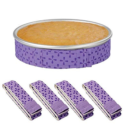 Mity rain 4-Piece Bake Even Strip,Cake Pan Dampen Strips,Super Absorbent Thick Cotton,Cake Strips for Baking,Cake Pan Strips, Cake Leveler Baking Supplies