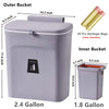 SwellishColor Kitchen Trash Can Include Inner Bucket,for Under Sink or Cabinet Door, 2.4 Gallon Hanging Compost Bin Garbage Can for Cupboard/Bathroom/Office/Camping, Wall Mounted Indoor, Gray