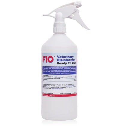 F10 SC Ready to Use Veterinary Disinfectant & Cleaner for Kennels, Litter Box, Cage, Terrariums, Habitats, Vet Practices - 1 Liter (1.06qt)