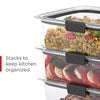 Rubbermaid Brilliance BPA Free Food Storage Containers with Lids, Airtight, for Lunch, Meal Prep, and Leftovers, Clear , Set of 2 (9.6 Cup)