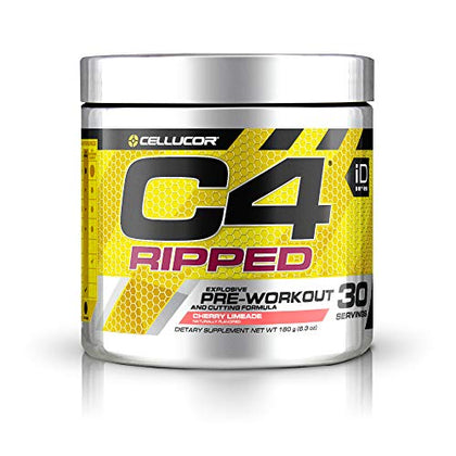 Cellucor C4 Ripped Pre Workout Powder Cherry Limeade | Creatine Free + Sugar Free Preworkout Energy Supplement for Men & Women | 150mg Caffeine + Beta Alanine| 30 Servings