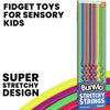 BUNMO Super Sensory Stretchy Strings 6pk | Calming & Textured Monkey Stretch Noodles | Sensory Toys for Autistic Children | Stress Relief & Anxiety Toys for Kids | Hours of Fun for Kids (Smooth)