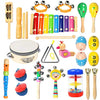 Ehome Musical Instruments Toys for Toddlers 1-3, Baby Kids Musical Instruments, Wooden Percussion Instruments Preschool Educational Musical Toys Set for Boys and Girls Gifts with Storage Bag
