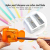 Manual Pencil Sharpeners, 4PCS Colorful Compact Dual Holes Pencil Sharpeners with Lid, Colored Pencil Sharpener for Kids & Adults, Portable Pencil Sharpener for Travel School Office