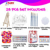 J MARK Pain Set for Kids - Acrylic Kids Painting Kit with Storage Bag, Washable Paints, Easel, Canvases, Brushes and More, Complete Kids Painting Set