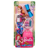 Barbie Doll, Red-Haired Fitness Doll with Puppy & 9 Accessories Including Yoga Mat with Strap, Hula Hoop, Weights & Bag