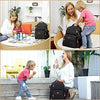 BabbleRoo Diaper Bag Backpack, Unisex Bags with Changing Pad, Pacifier Case & Stroller Straps, Multifunction Waterproof Travel Back Pack for Boys Girls, Black
