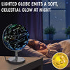 USA Toyz Illuminated Globe of the World with Stand - 3in1 World Globe, Constellation Globe Night Light, and Globe Lamp with Built-In LED, Easy to Read Texts, and Non-Tip Base, 13.5 Inch Tall