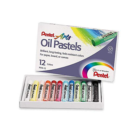 Pentel Arts Oil Pastels, 12 Color Set (PHN-12)