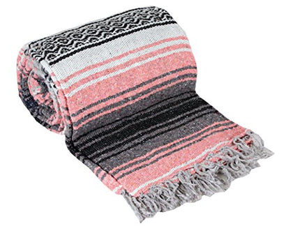 Canyon Creek Authentic Mexican Yoga Falsa Blanket (Coral)