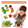 Montessori Toys for 1 2 3 Year Old Boys Girls Wooden Toddler Puzzles Kids Infant Baby Educational Learning Toys for Toddlers 1-3 Gifts 6 Animal Shape Jigsaw Eco Friendly Travel STEM Building Toy Games