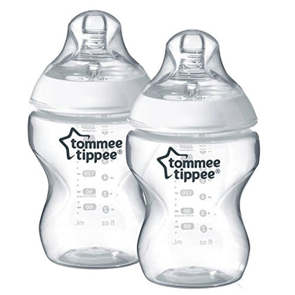 Tommee Tippee Closer to Nature Baby Bottles Slow Flow Breast-Like Nipple with Anti-Colic Valve (9oz, 2 Count)