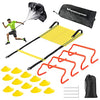 X-UMEUS Agility Ladder Speed Training Equipment Set - Includes 20ft Agility Ladder, Resistance Parachute, 4 Agility Hurdles, 12 Disc Cones for Training Football Soccer Basketball Athletes