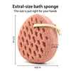 BAIMEI Bath Sponge, Sponge Loofah Body Scrubber, Shower Pouf Cleaning Loofahs Sponge, Shower Use Sponge (Pink Grey)