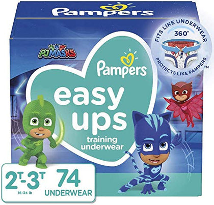 Pampers Easy Ups Boys & Girls Potty Training Pants - Size 2T-3T, 74 Count, Training Underwear