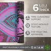 Gaiam Yoga Mat Premium Print Reversible Extra Thick Non Slip Exercise & Fitness Mat for All Types of Yoga, Pilates & Floor Workouts, Be Free, 6mm