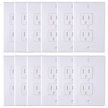 AUSTOR 12 Pack Baby Safety Electric Outlet Covers Baby Safety Self Closing Wall Socket Plugs Plate Alternate for Child Proofing