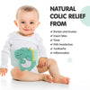 Hilph Baby Colic, Gas and Upset Stomach Relief, Heated Warmer Tummy Wrap with 2 Gel Packs for Newborns and Infants, Baby Heating Pad Swaddling Belt Natural Relief (Green Dinosaur)