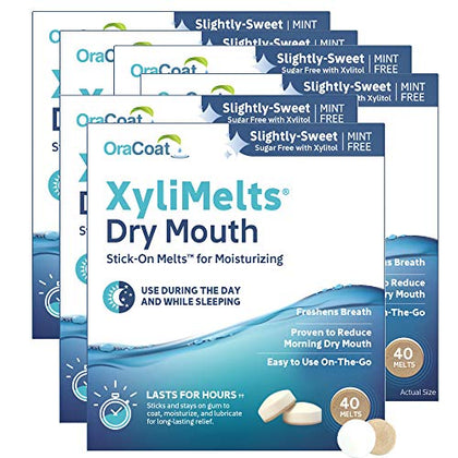 Oracoat Xylimelts Oral adhering Discs, Slightly Sweet, 40 Count (Pack of 6)
