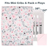 Bedtime Originals Blossom Pink Watercolor Floral 3-Piece Mini Crib Bedding Set