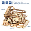 Rowood 3D Puzzles for Adults, Wooden Marblr Run Model Kit, DIY Building Kits for Adults to Build, Craft for Teens, Gift for Adults & Teen Boys Girls, Age 14+, Waterwheel Coaster