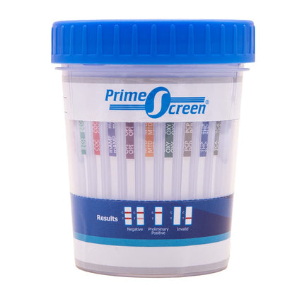 Prime Screen-12 Panel Multi Drug Urine Test Compact Cup (AMP,BAR,BUP,BZO,COC,mAMP/MET,MDMA,MOP/OPI,MTD,OXY,PCP,THC) C-Cup-[1 Pack]