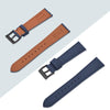 JWNSPA Top Grain Leather Watch Band - Quick Release Brushed Buckle Replacement Strap for Men - Choice of Width -18mm 19mm 20mm 21mm 22mm 23mm 24mm (24mm, Deep Blue & Black Buckle)