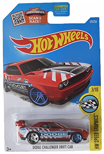 Hotwheels Dodge Challenger Drift Car, Speed Graphics 3/10 [red] 178/250