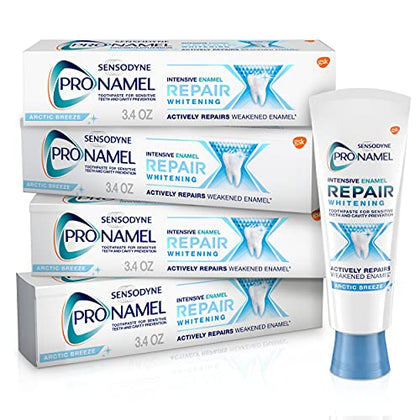 Sensodyne Pronamel Intensive Enamel Repair Toothpaste for Sensitive Teeth and Cavity Protection, Whitening Toothpaste to Strengthen Enamel, Arctic Breeze - 3.4 Ounces x 4