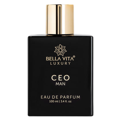 Bella Vita Organic Perfume for men - CEO MAN Eau De Parfum with Lemon, Lavender, Tonka & Agarwood | Long Lasting Perfume for men, 15% Perfume Oil Concentration | Gift for men | 3.3 Fl.oz
