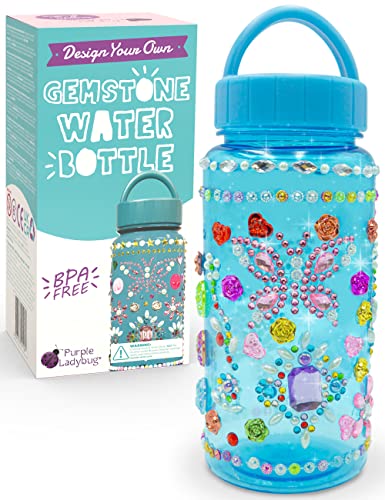 PURPLE LADYBUG Decorate Your Own Water Bottle for Girls - Great 6 Year Old Girl Birthday Gift Ideas, Girls Gifts Age 6-8 Years Old - Fun Crafts for Girls Ages 6-8 & Kids Crafts 8-12 Girls