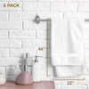 Wealuxe White Bath Towels 22x44 Inch, Cotton Towel Set for Bathroom, Hotel, Gym, Spa, Soft Extra Absorbent Quick Dry 6 Pack