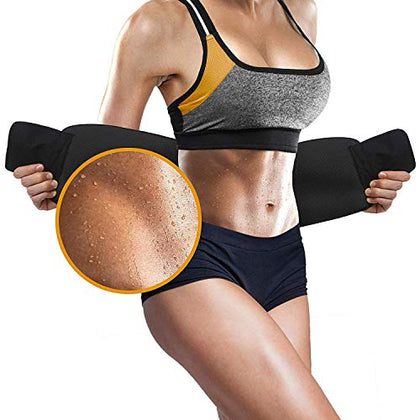 Perfotek Waist Trainer for Women Lower Belly - Waist Trimmer Belt Sauna Tummy Toner Low Back and Lumbar Support with Sauna Suit Effect (Large Black)