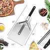 KitchenStar Metal Pizza Peel 9.5 inch - Stainless Steel Paddle Spatula with Folding Handle, Space Saving Placing & Removing Tool for Oven & Grill, Premium Pizza Making Accessories
