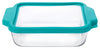 Anchor Hocking 8 In Sq Oven Basics Cake W/Teal Truefit Lid (2)