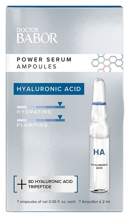 BABOR Power Serum Ampoule: Hyaluronic Acid | Hydrates, Plumps, Smooths | 8D Hyaluronic Acid & Tripeptide | Clean & Vegan | Visible Results in 7 Days (Power Serum Ampoule)