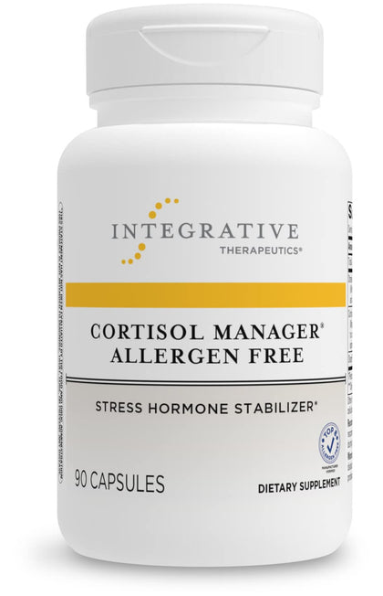 Integrative Therapeutics Cortisol Manager Allergen-Free Supplement - Reduces Stress to Support Sleep* - Ashwagandha, L-Theanine - Supports Adrenal Health* - 90 Count