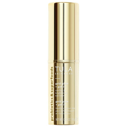 TULA Skin Care Eye Balm Gold Glow - Dark Circle Treatment, Instantly Hydrate and Brighten Undereye Area, Portable and Perfect to Use On-the-go, 0.35 oz.
