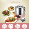 Bear Electric Food Steamer,Stainless Steel Digital Steamer, 3 tier 8L Large Capacity Vegetable Steamer, Auto Shut-off & Anti-dry Protection, DZG-A80A2,1200W