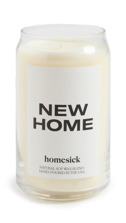 Homesick New Home Scented Candle - 13.75 oz Jasmine Scented Natural Soy Wax Blend, Housewarming New Apartment Candle, Welcome & Moving Away Gifts, New House Gifts for Women, Men, Friends, Couples
